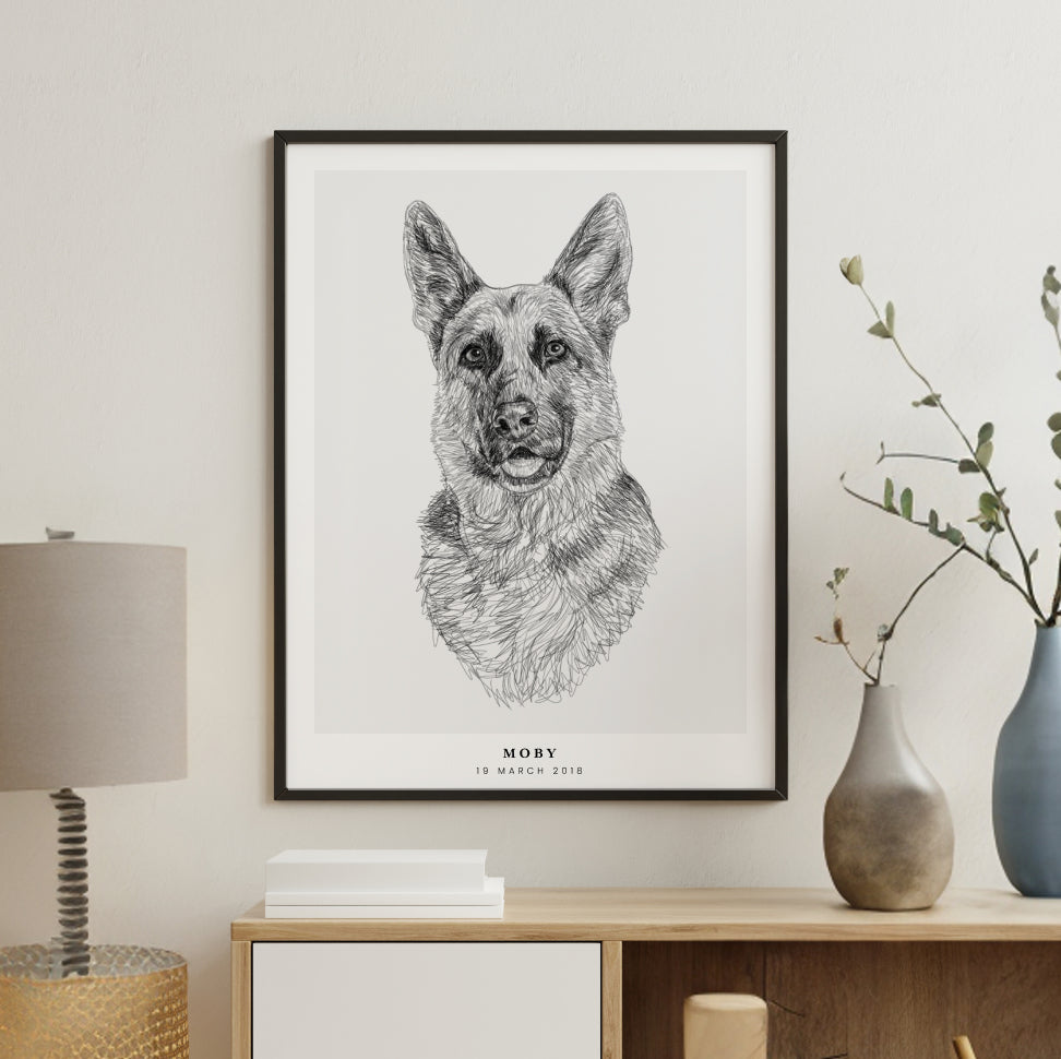 PetsPortrait Scribble Huisdieren Portret