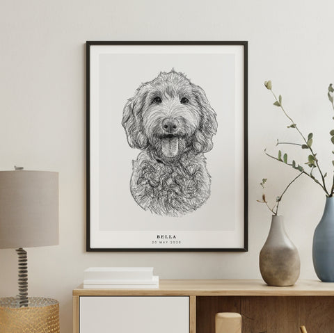 PetsPortrait Scribble Pet Portrait