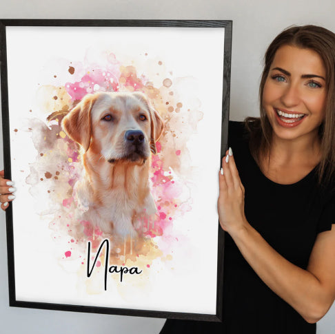 PetsPortrait Waterverf Huisdieren Portret