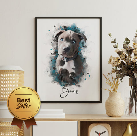 PetsPortrait Waterverf Huisdieren Portret