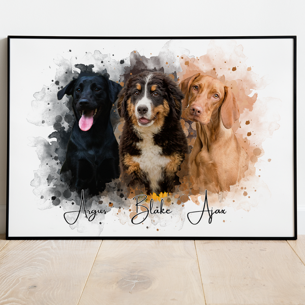 PetsPortrait Waterverf Huisdieren Portret