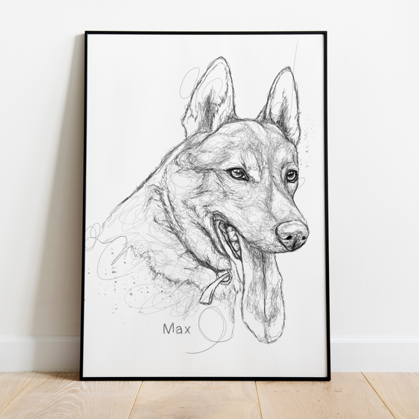 PetsPortrait Scribble Pet Portrait