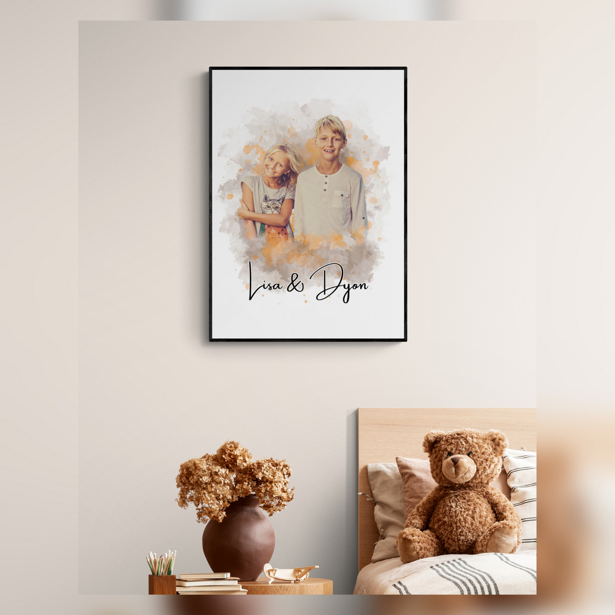 PetsPortrait Portrait de famille et d'enfants à l'aquarelle