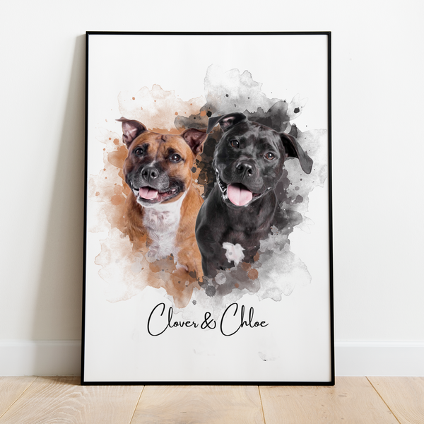 PetsPortrait Waterverf Huisdieren Portret