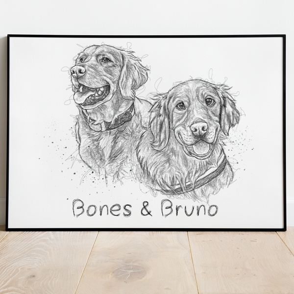 PetsPortrait Scribble Pet Portrait