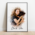 PetsPortrait Duo Watercolor Portrait