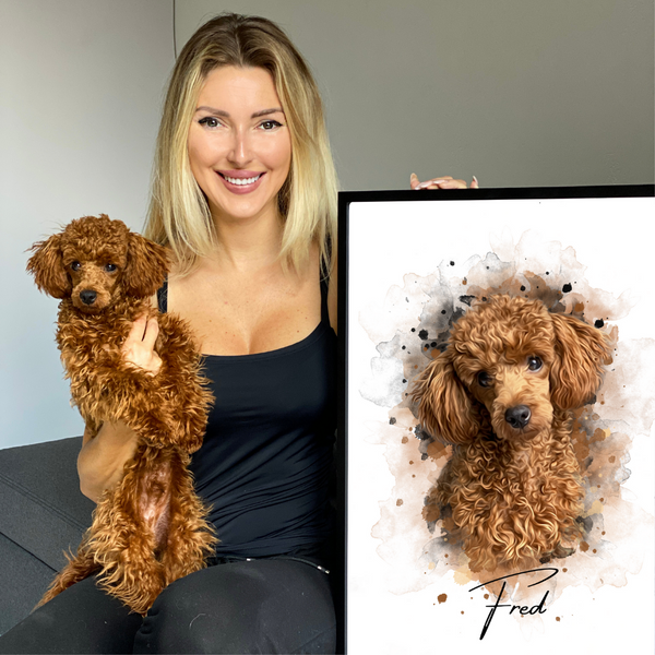 PetsPortrait Waterverf Huisdieren Portret