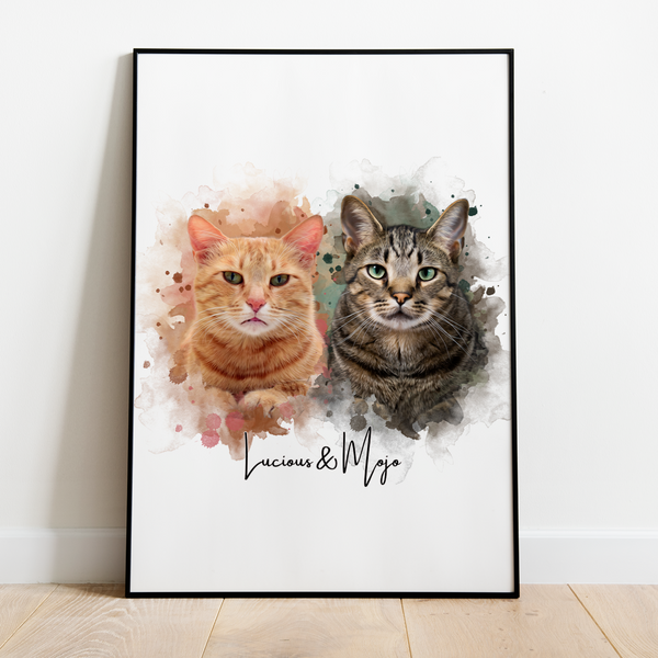 PetsPortrait Waterverf Huisdieren Portret