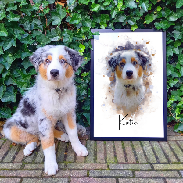 PetsPortrait Waterverf Huisdieren Portret