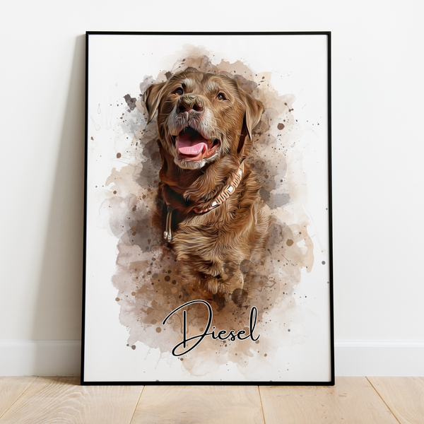 PetsPortrait Waterverf Huisdieren Portret