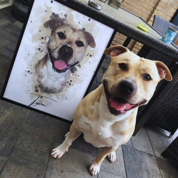 PetsPortrait Waterverf Huisdieren Portret