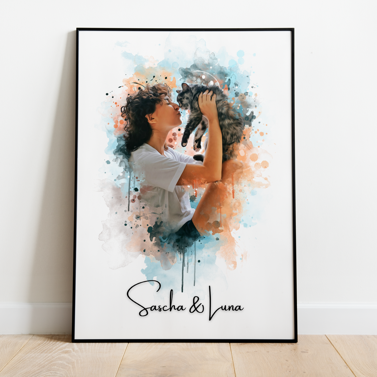 PetsPortrait Duo Portrait à l'aquarelle