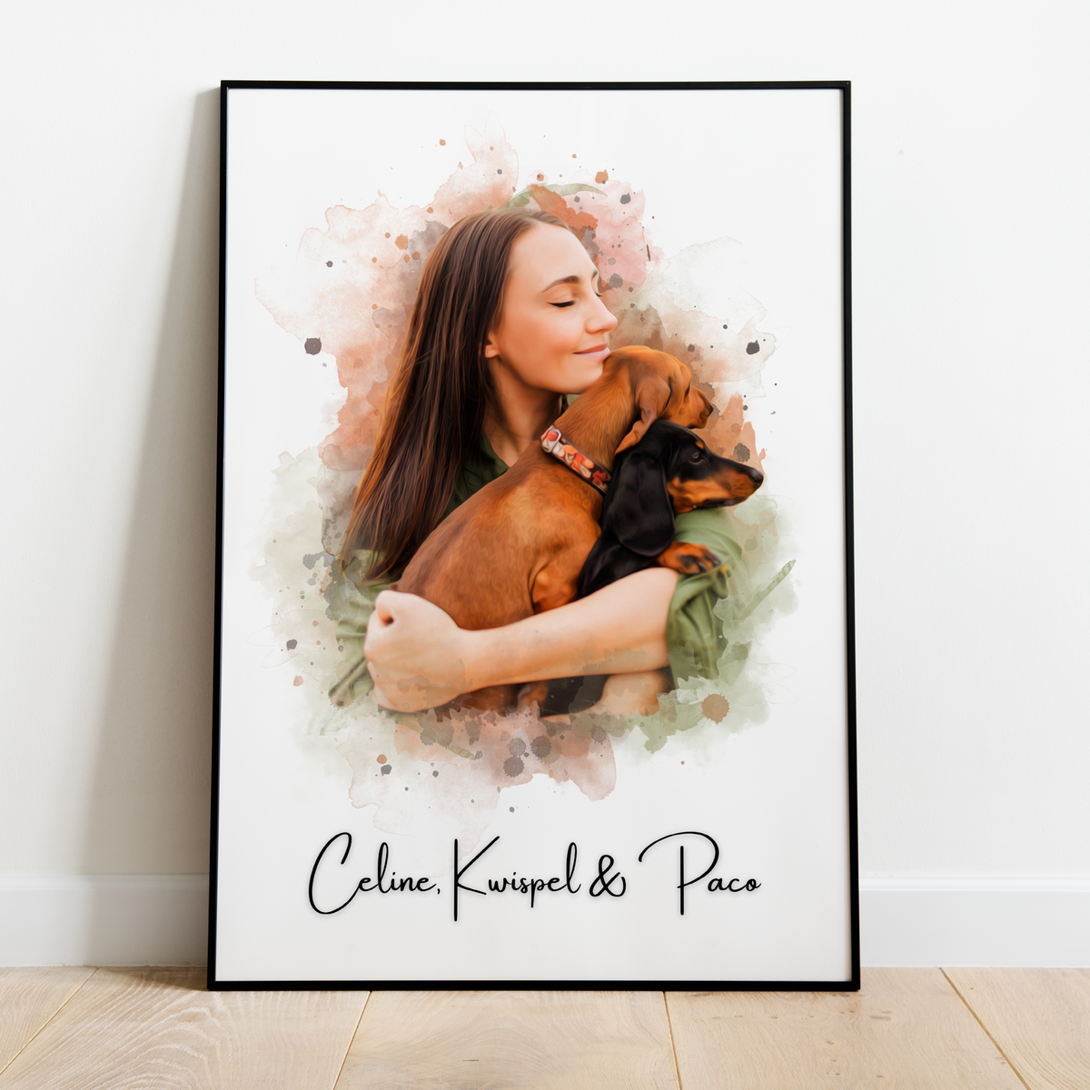 PetsPortrait Duo Portrait à l'aquarelle