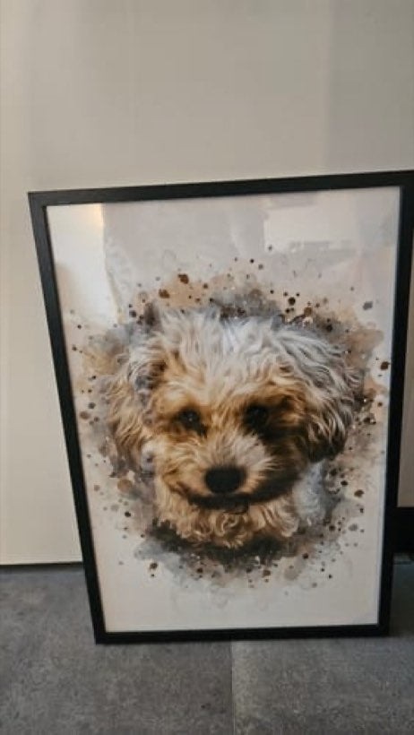 Foto van Do R. met hun Waterverf-portret