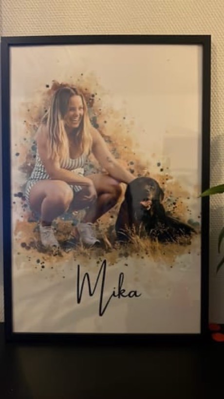 Foto van Ilse Z. met hun Duo Waterverf-portret